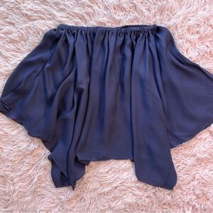 Karisa Off Shoulder Drape top NWT in color Blueberry size XS